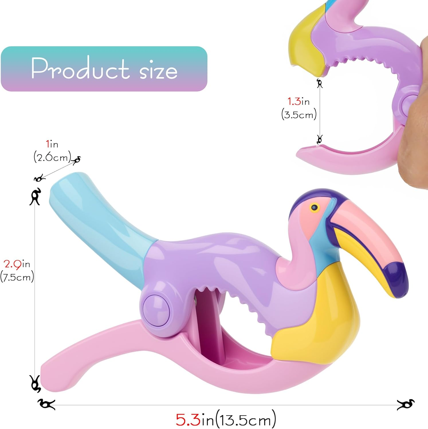 SHIDOW Beach Towel Clips, Jumbo Size Towel Clips for Beach Chairs Cruise Pool Patio or Daily Use Secure Hang Seal, Set of 2 (Flamingo)