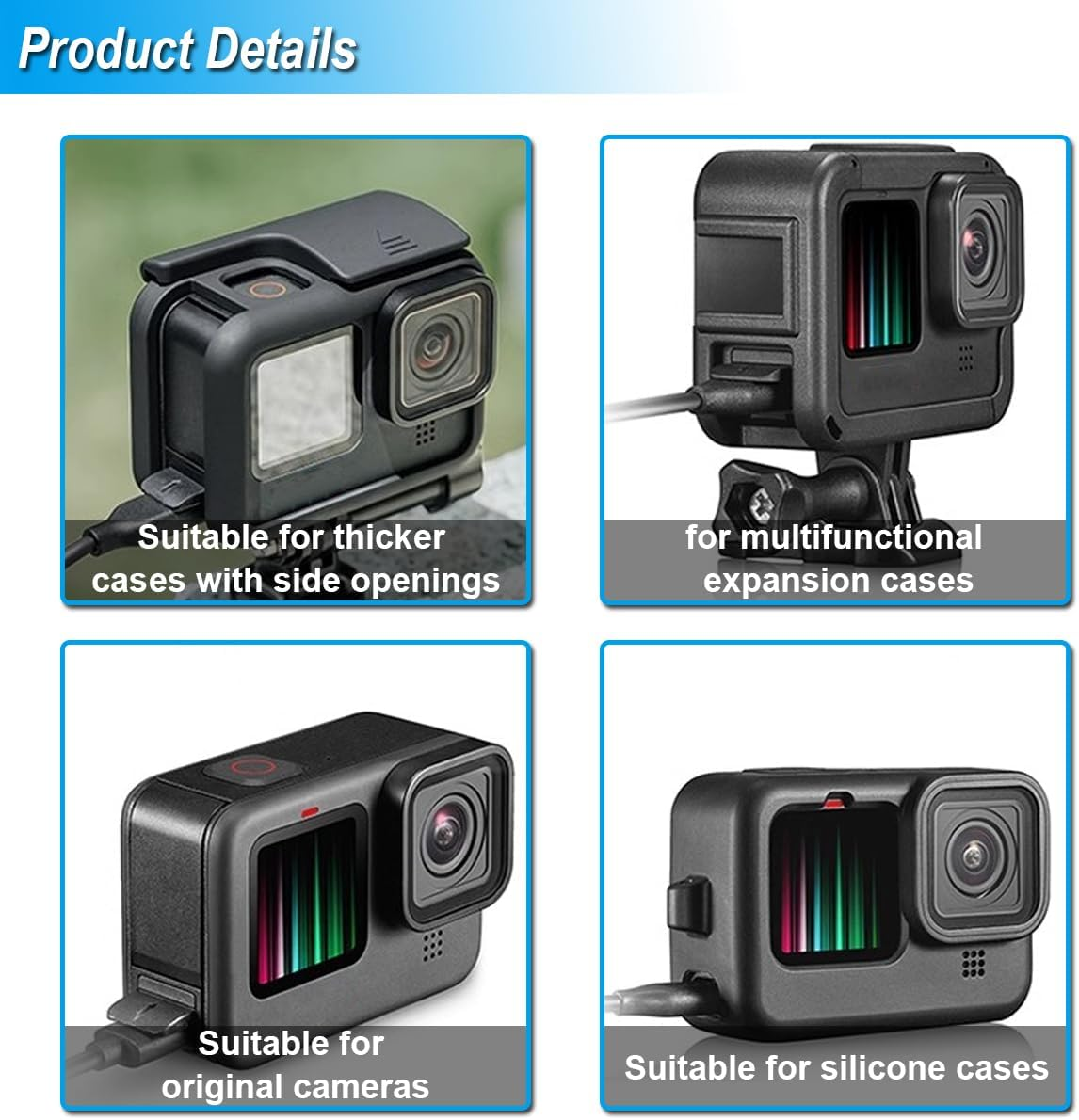 ZHUROUPU 2Pcs Side Door Cover Replacement for Gopro Hero 9 10 11 12 Black, Battery Side Opening Housing Replacement, Dust Protection USB Type-C Charging Port Battery Cover with Lens Cap Cover