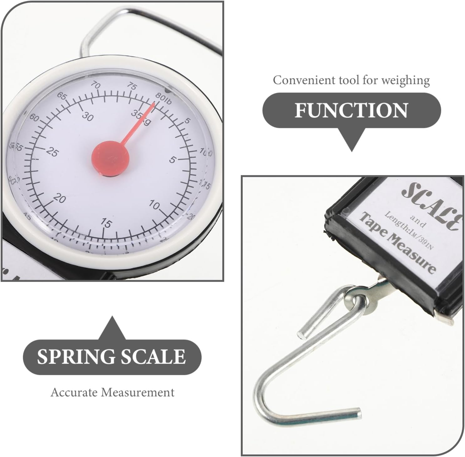 FUNOMOCYA Mini Luggage Scale Portable Handheld Scale for Travel Spring 35Kg Capacity image number 4