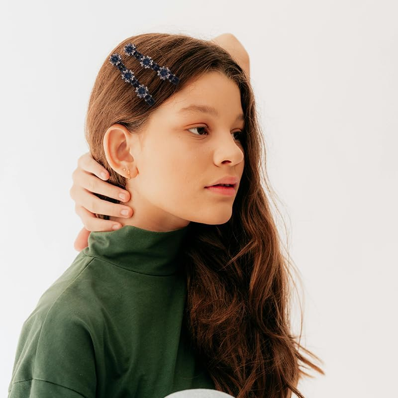 Rhinestone Braided Hair Clips for Styling Hair Accessories for Girls Women Elegant Braiding Hair Clips Barrette Shiny Duck Billed Hair Clips for Women Crystal Stone Braided Hair Barrettes Clip image number 6