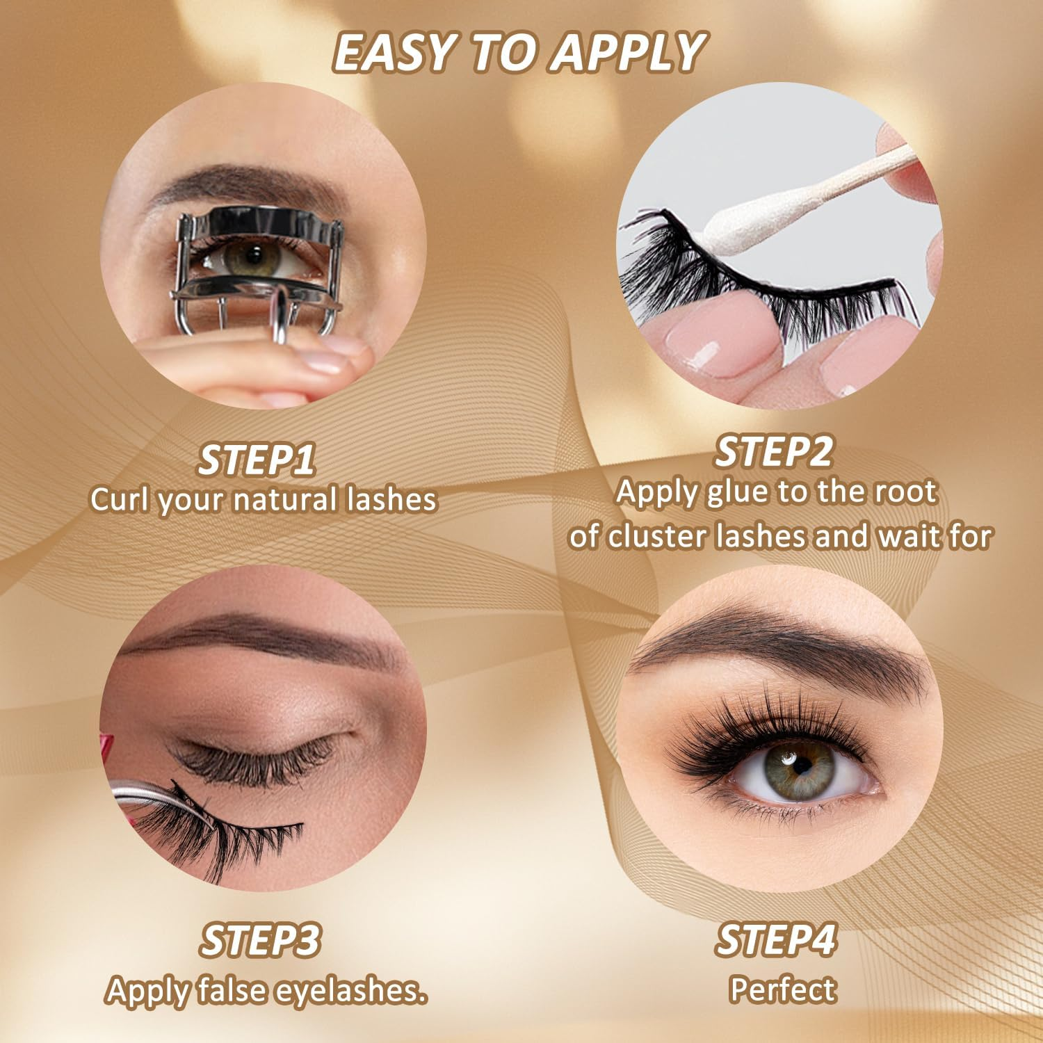 EKIND Explosive Style False Eyelashes - 3D Volume Slant for Stage Makeup,Daily Wear, Perform, Fluffy Extensions Lash Faux Cils Strip (7-Pairs Hybrid Set) image number 3