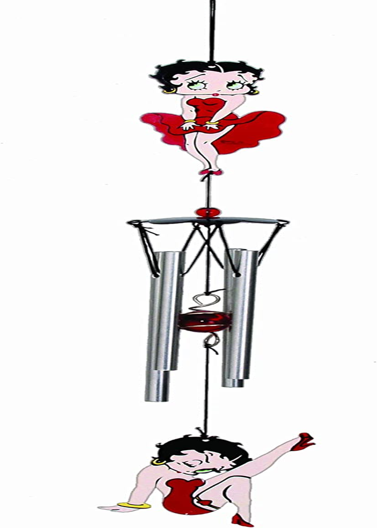 Spoontiques Betty Boop 18" Wind Chime - Outdoor Garden D&eacute;cor - Decorative Chimes for Yard, Garden, Backyard and Patio Decoration - Red
