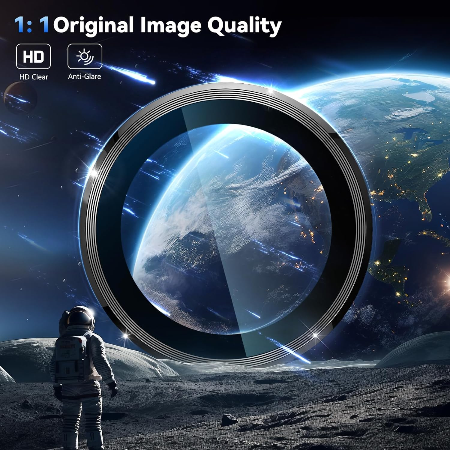 Cloudvalley for Iphone 15 Plus/Iphone 15 Camera Lens Protector, Ultra-Hd Tempered Glass Camera Cover [Case-Friendly] Metal Individual Lens Screen Protective Ring, Black image number 5