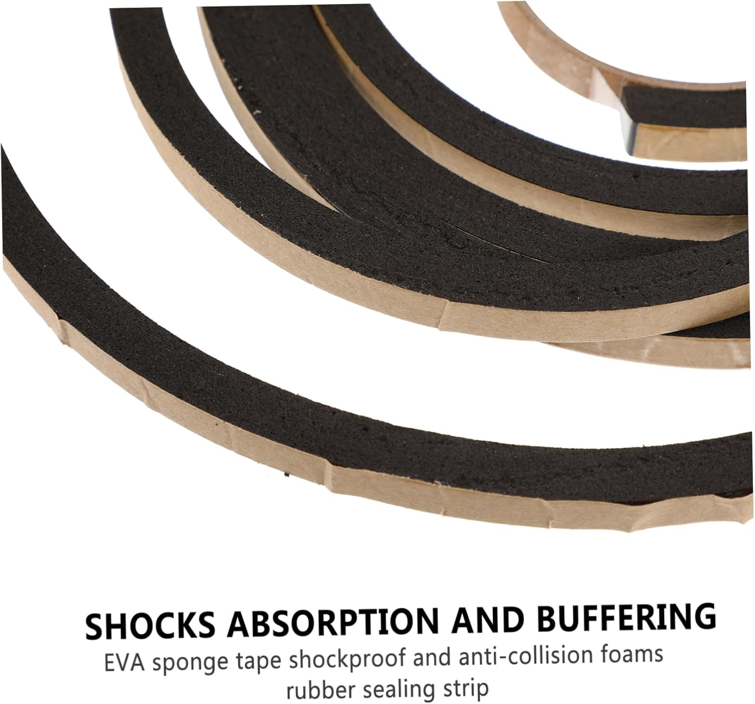 Tofficu 2Rolls Shockproof Foam Tape Eva Sponge Sealing Tape Window Seal Strippings for Draft Stopper Window image number 1