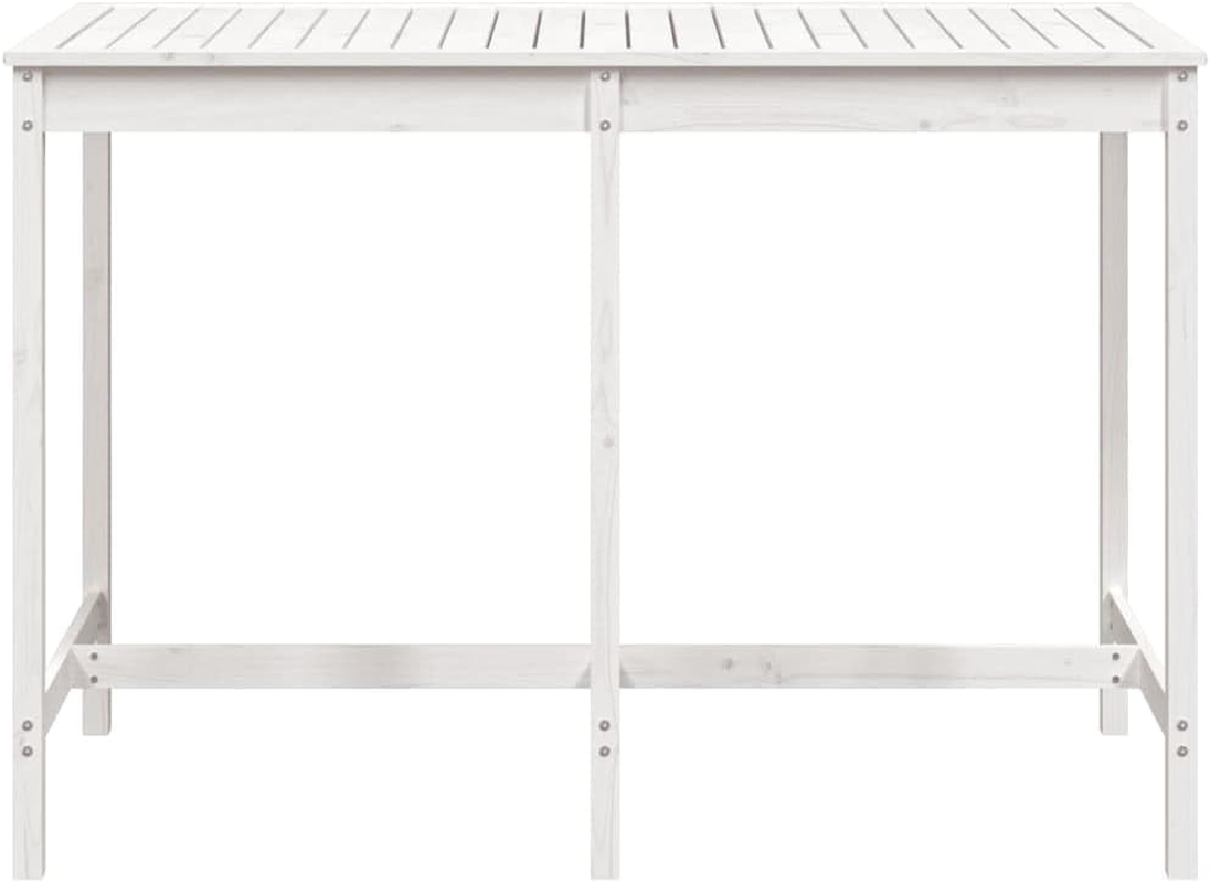 Vidaxl Wooden Garden Table, Ic Outdoor Patio Table, Durable and Solid Pinewood, Classic White Design, Scandinavian Style, Weather Material, 159.5X82.5X110 Cm image number 2
