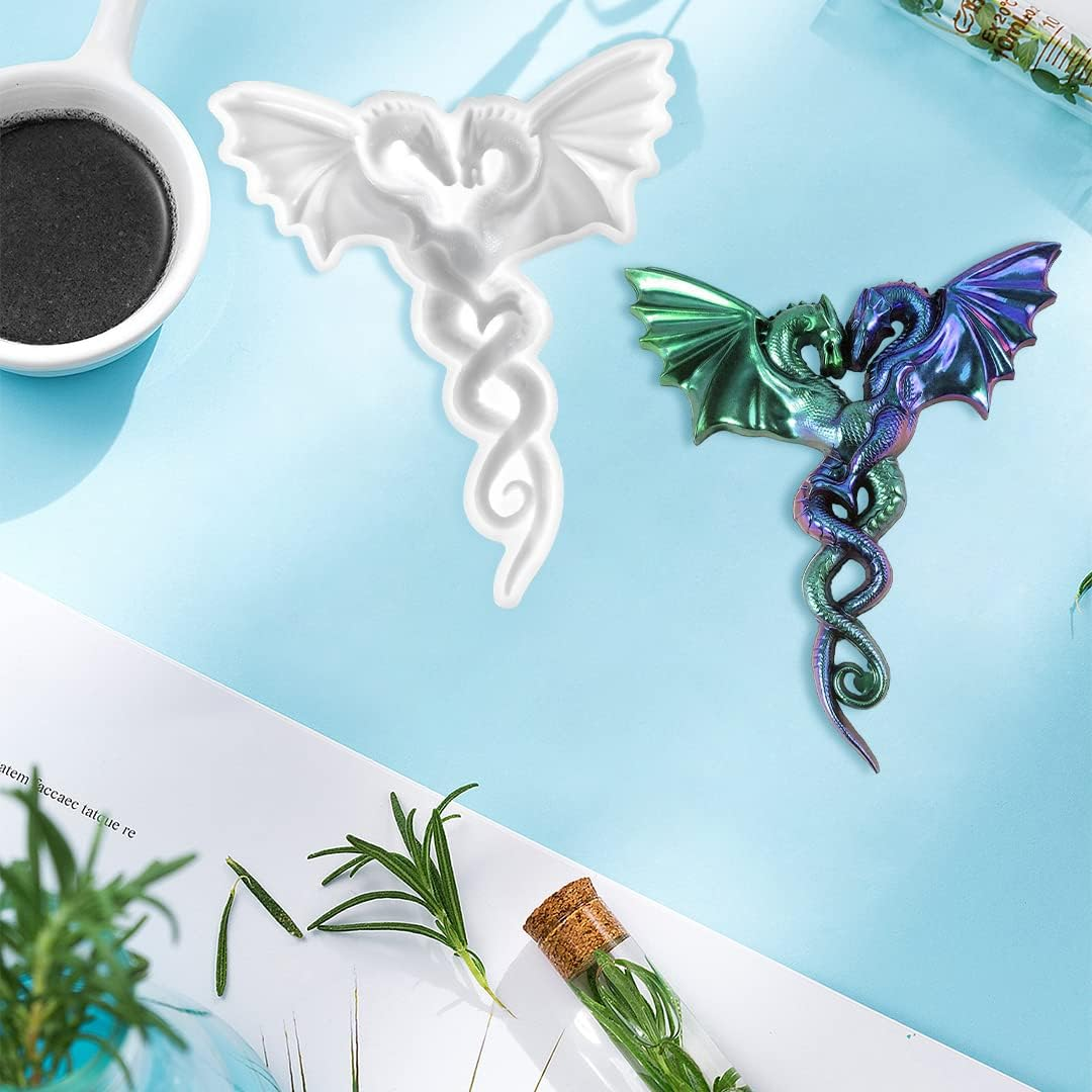 Zayookey Couple Dragon Silicone Molds, Large Animal Resin Mold, 3D Double Dragon Epoxy Resin Silicone Mold DIY Craft Resin Casting Mould for Wall Hanging Home Office Art D&eacute;cor - Dragon Shape A image number 3