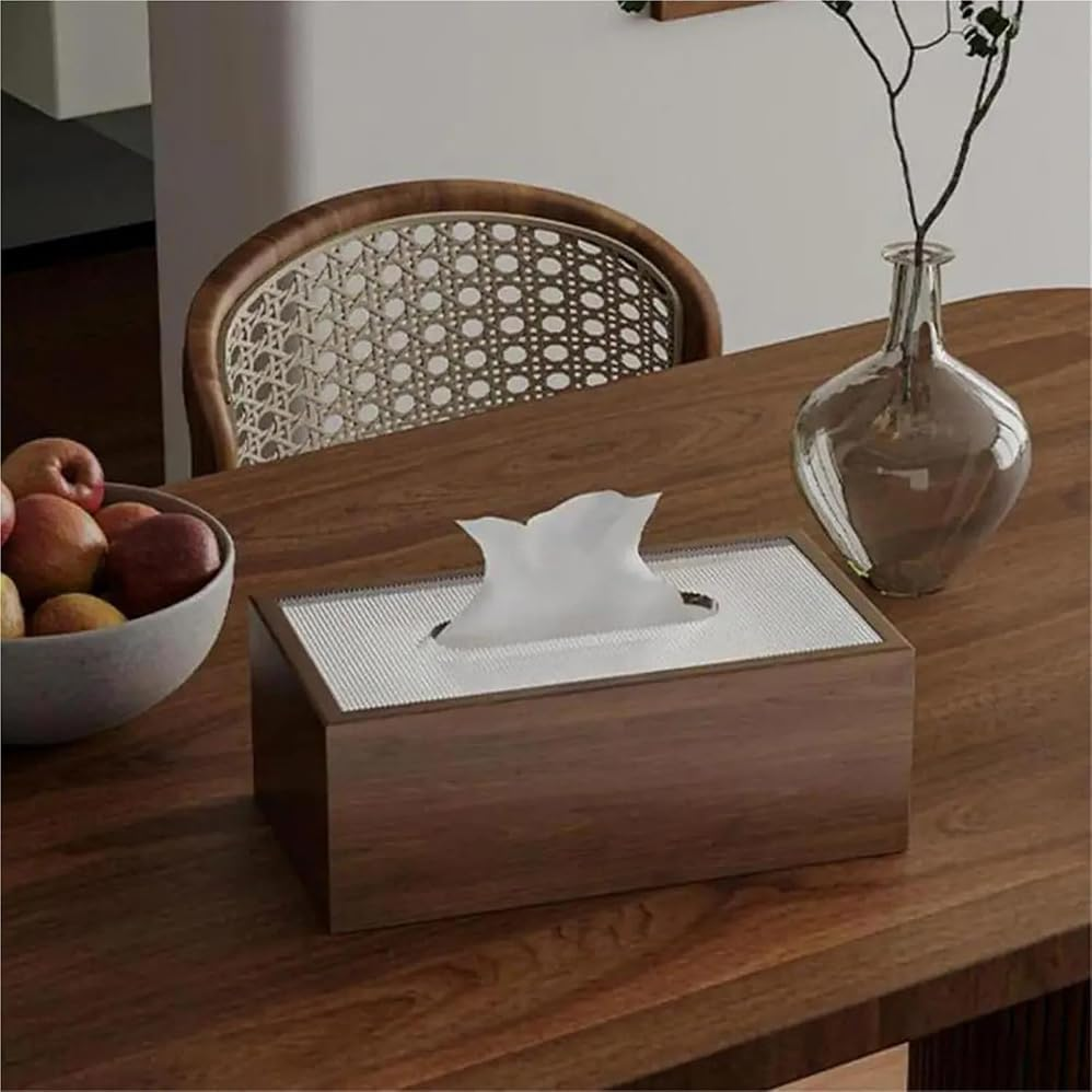 2 Pcs Napkin Holders, Wooden Tissue Box, Desktop Napkin Storage with Acrylic Cover (19.7 * 12.7 * 9.5Cm) image number 4