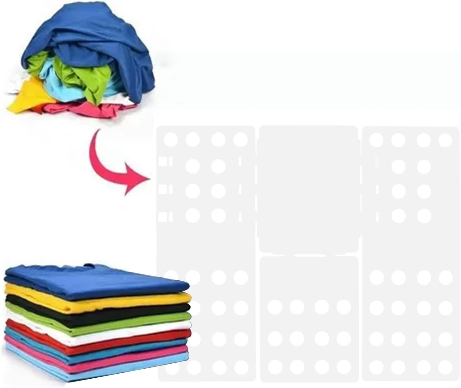 Clothes Folder, Time Saving Shirt Folding Board Stable Structure Practical for Hotel (White) image number 2