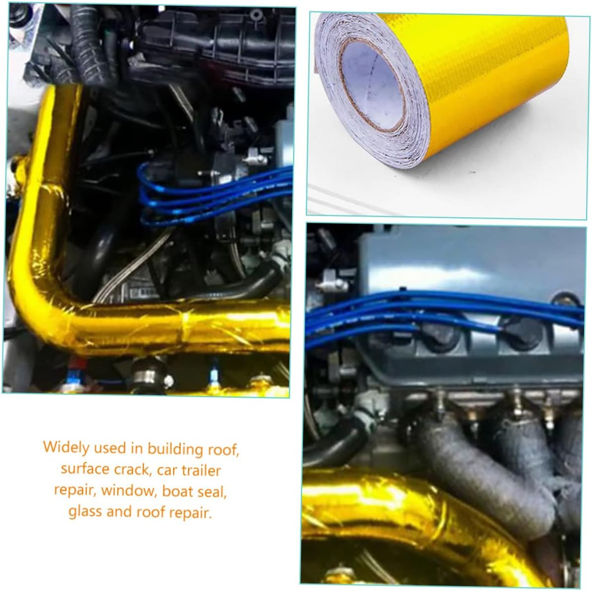 2Pcs Foil Tape for High Temperature Sealing Fireproof Duct Tape for Insulation Patching and Repair for and Automotive Applications image number 1