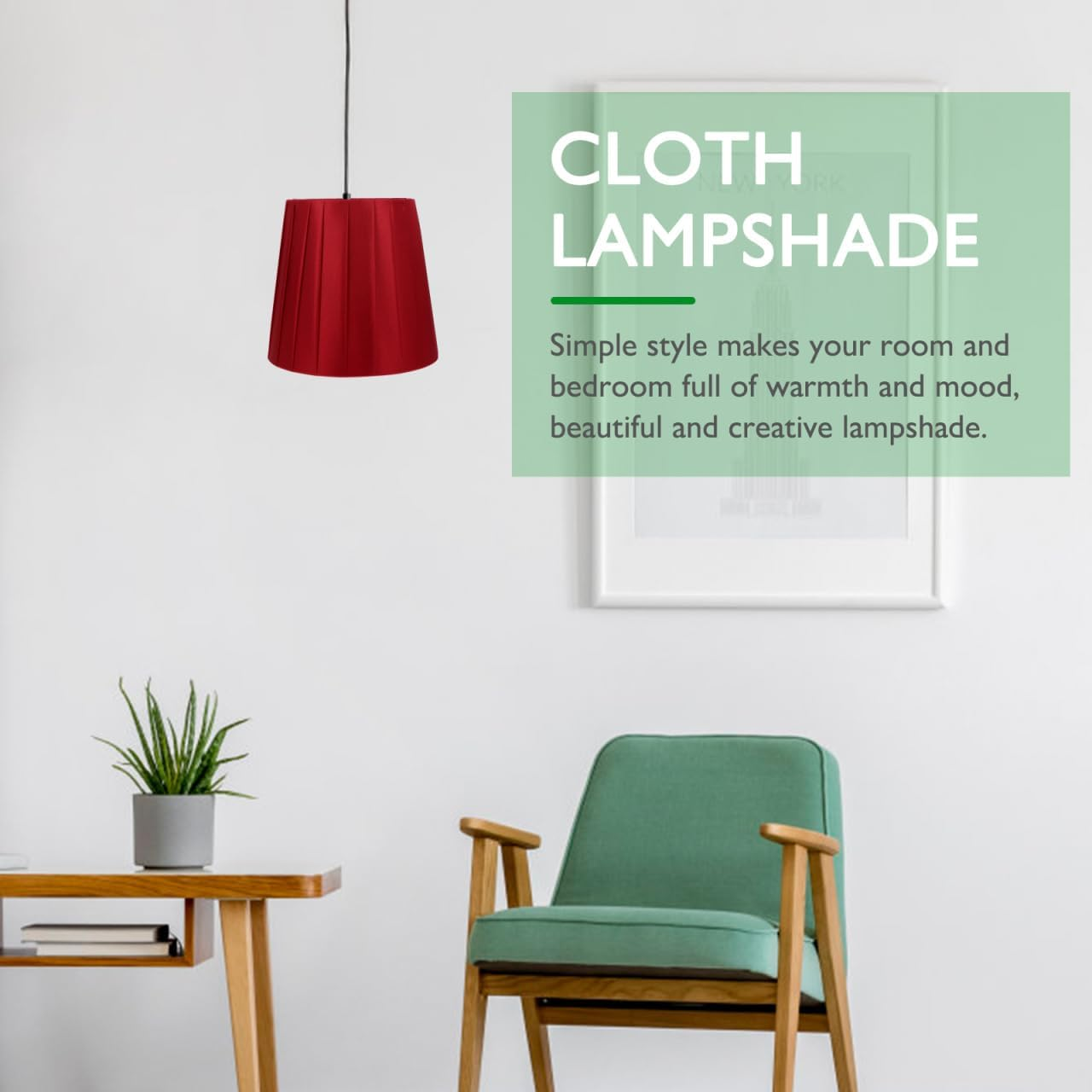 Toddmomy Fabric Lampshade Clip Lamp Cover Living Room Textile Light Protection Red Wine Red Robust for Table Lamp Bedroom image number 5