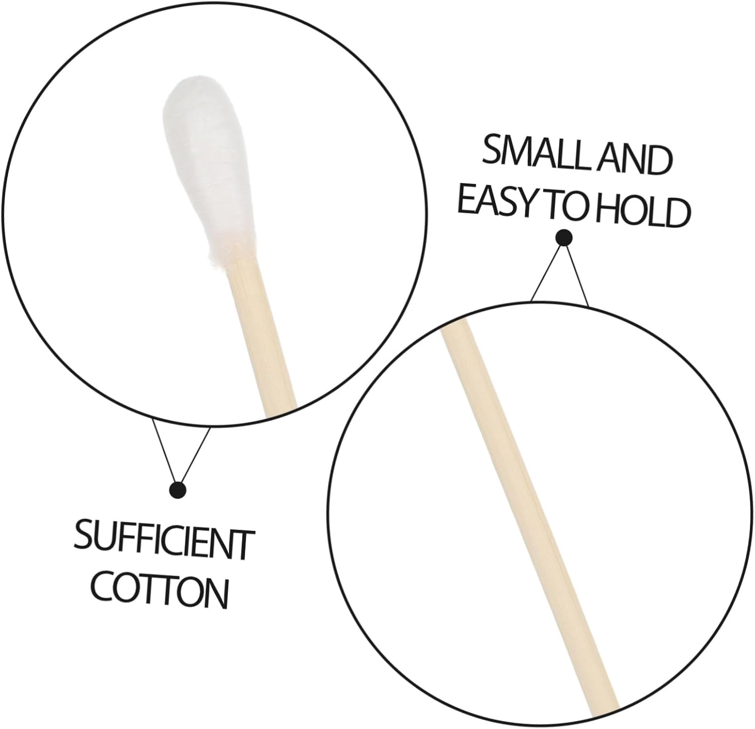 100Pcs High Precision Cotton Swabs Makeup Applicator Sticks Sterilized Cotton Blend for Ear Detail Cleaning Gentle Bamboo Tips Dual-Ended Travel-Friendly image number 3