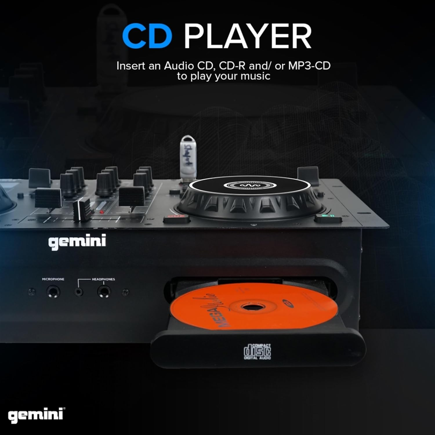 Gemini CDM-4000BT Dual CD/USB Media Player -CD/MP3/USB Mixer Combo (Black) image number 5