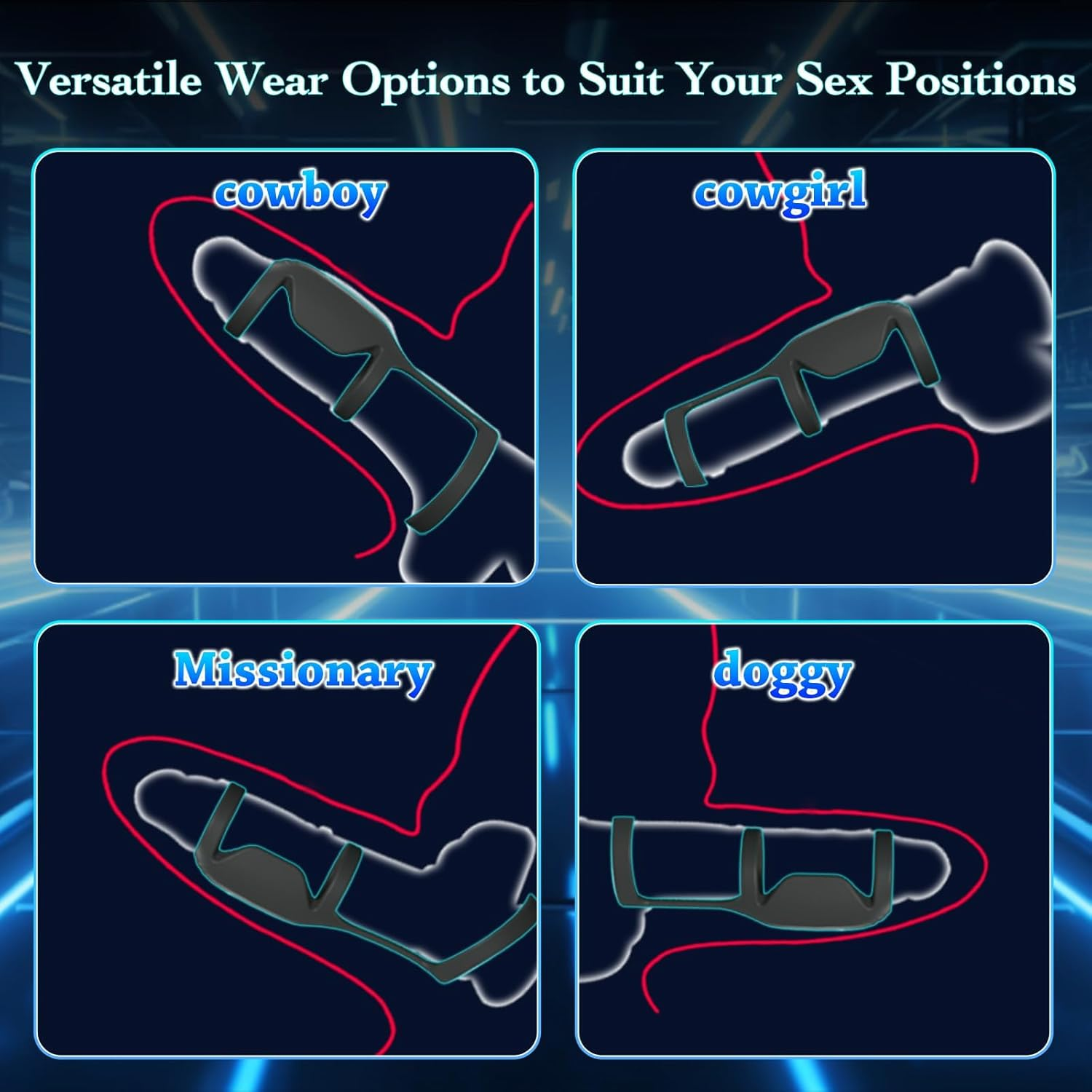 Vibrating Penis Sleeve Cock Ring, Penis Ring Vibrator Extender for G Spot Stimulation, Couples Adult Sex Toys for Men Women, Enhancer Sleeve Male Couple Sex Toy for Men image number 4