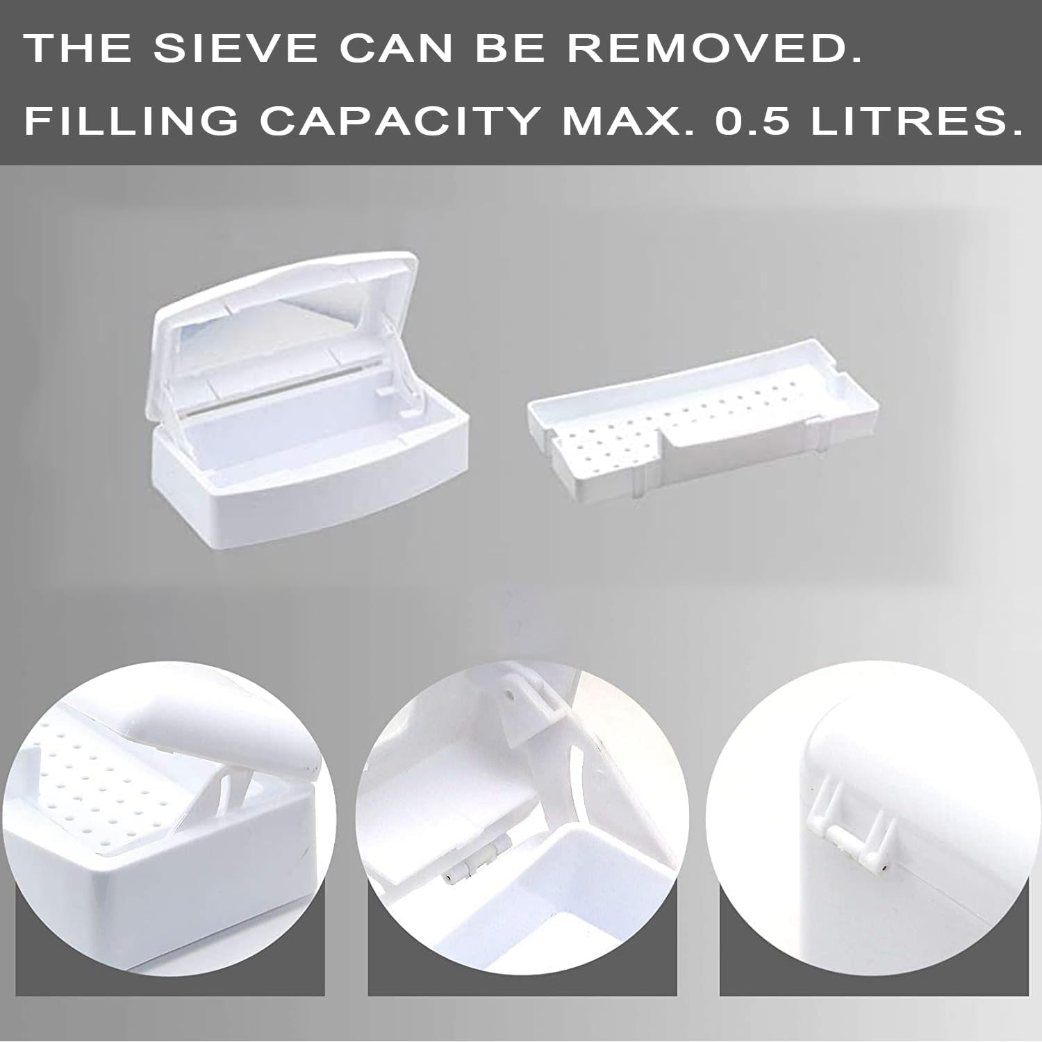 Norhogo Tray Manicure Disinfectant Box Plastic Germicidal Plunge Pool Steriliser Box for Beauty Salon Manicure Hair Tools Instruments Doctors Manicure Laboratory Cleaning Items image number 3