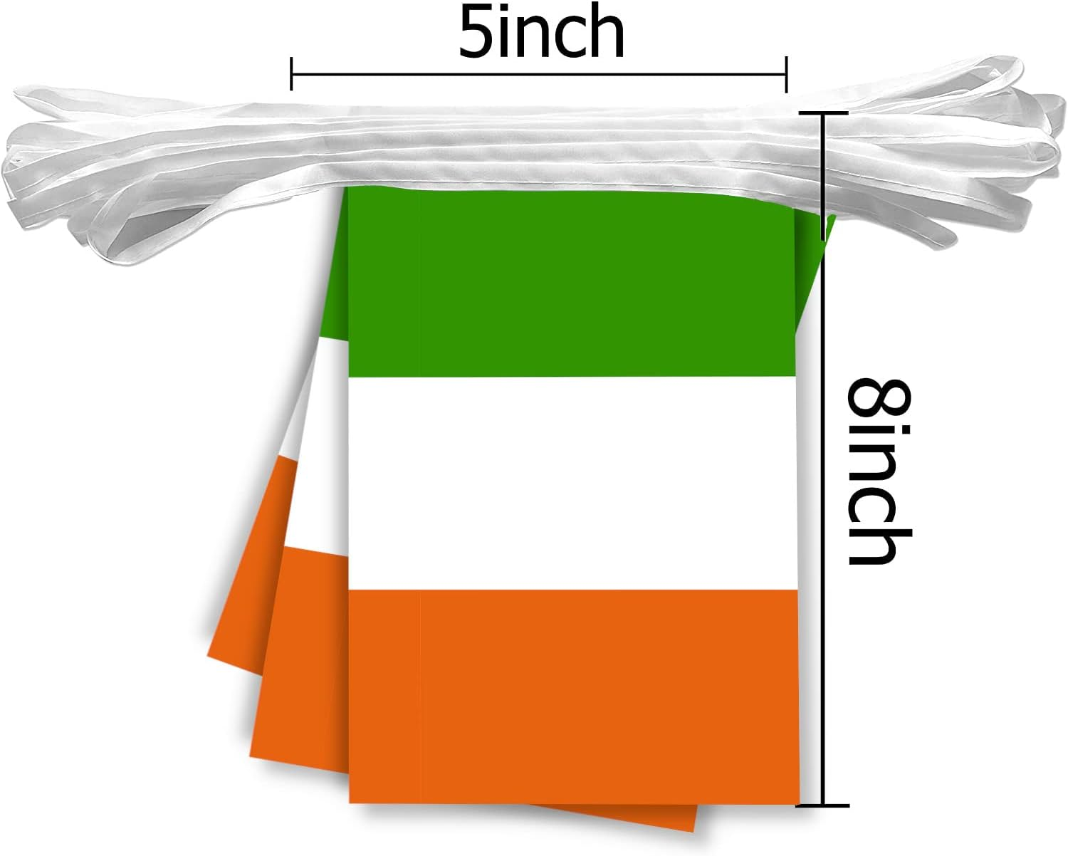 30 PCS Ireland Flag, 33 FT Irish St-Patricks National Bunting,Decor Pennant Banner for Outdoor Indoor Patio Yard Decoration image number 5