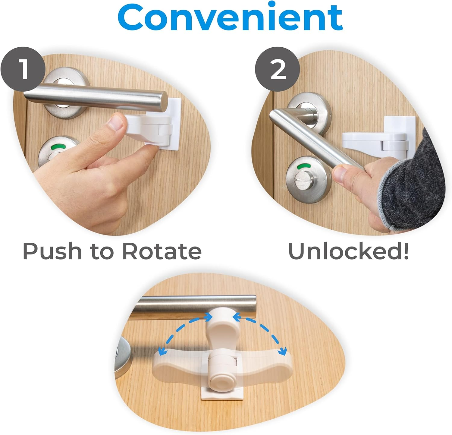 6-Pack Child Safety Door Lever Locks, Adjustable Baby Proofing Handle Locks for Doors, Baby Gate Alternative, Secure and Easy to Install Childproof Lever Lock, No Tools, Damage-Free image number 2