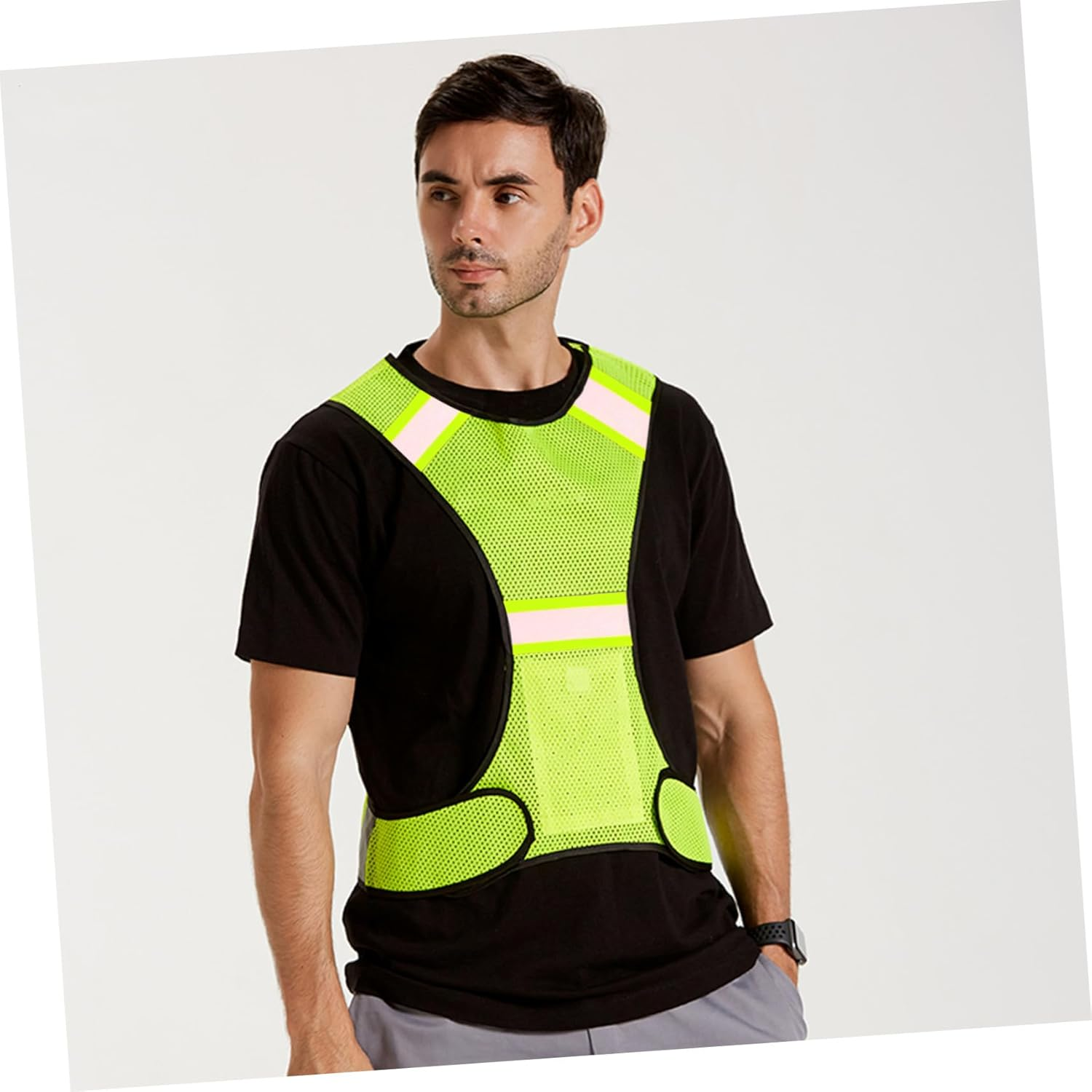 Ipetboom Fluorescent Green Reflective Fabric Tape High Visibility Webbing Strip for Clothing Safety Crafting and Outdoor Use image number 2