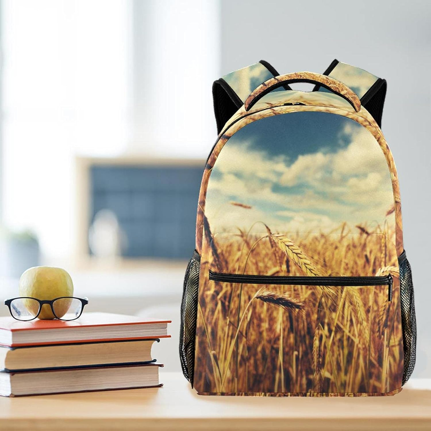 Sunny Wheat Field Backpack Students Shoulder Bags Travel Bag College School Tote Backpacks