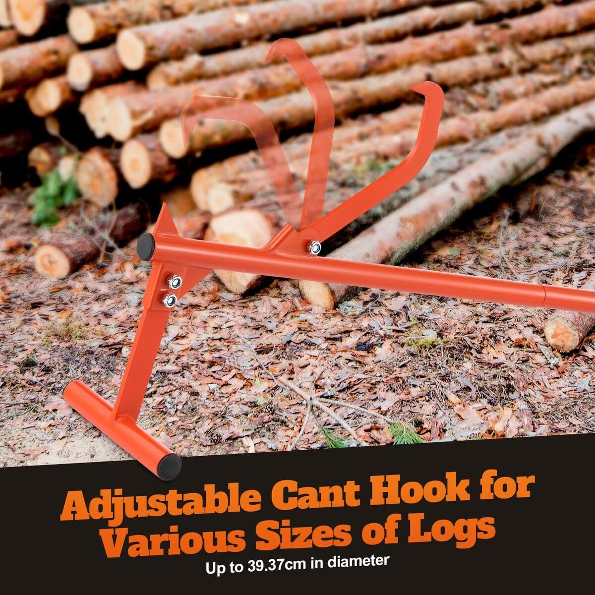 129Cm Log Lifter Roller Cant Hook Jack Logging Peavey Heavy Duty Timber Wood Lifting Rolling Raising Tool image number 6