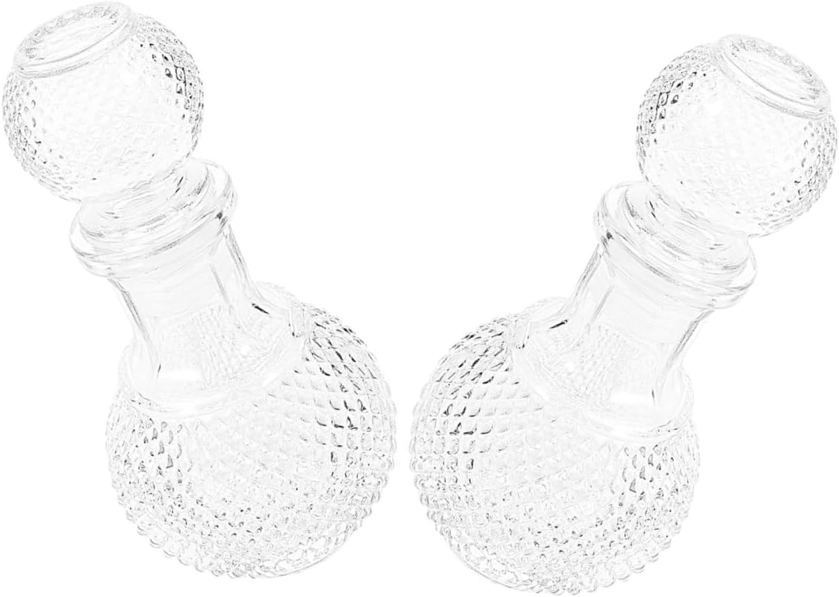 Gatuida Glass Liquor Bottle and Thickened Creative Wine Decanter 250Ml Glass Whiskey Decanter Set for Home Bar and Dinner Serving, 2Pcs image number 3