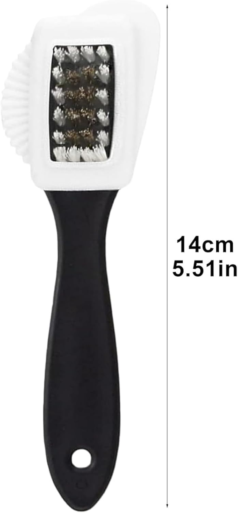 Suede Shoe Brush, 4-Sided Nubuck Cleaner Brush, Suede and Leather Boot Cleaning Tool with PP Wire and Rubber Bristles