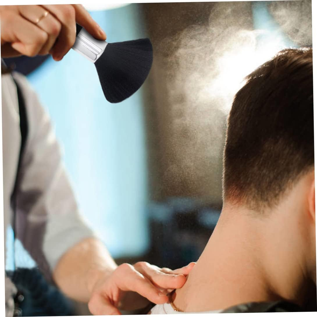 Barber Cape with Neck Duster Brush Hairdressing Tools for Salon Black 2PCS Haircut Gown image number 2