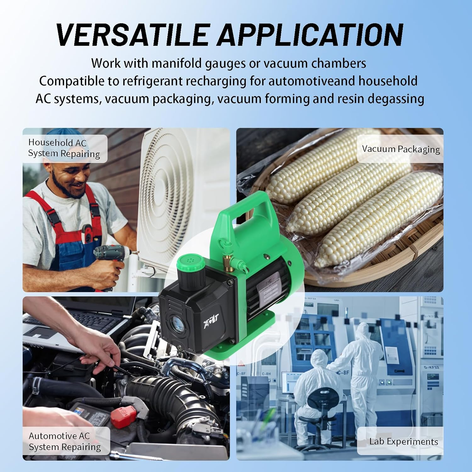 PB Motor Tech 4.5CFM 1/3HP Vacuum Pump, Rotary Vane Air Pump for AC, Refrigerant Recharging, Resin Degassing and More. Oil Not Included image number 4