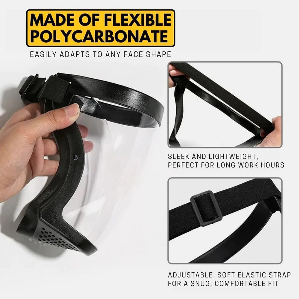 WADY Face Shield, WADY - Anti-Dust & Fog-Free Face Shield, Anti-Dust and Fog-Resistant Face Shield, Anti-Fog Protective Full Face Shield, Safety Face Shield, Grinding Shield Face Mask (Grey) image number 6