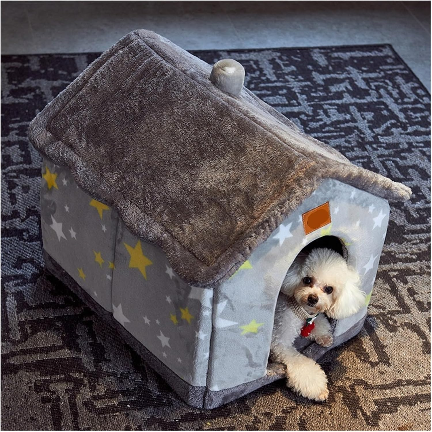 Pet Bed Foldable Dog House Pet Cat Bed Winter Dog Villa Sleep Kennel Removable Comfort (Color : Brown Bear, Size : Large) image number 5