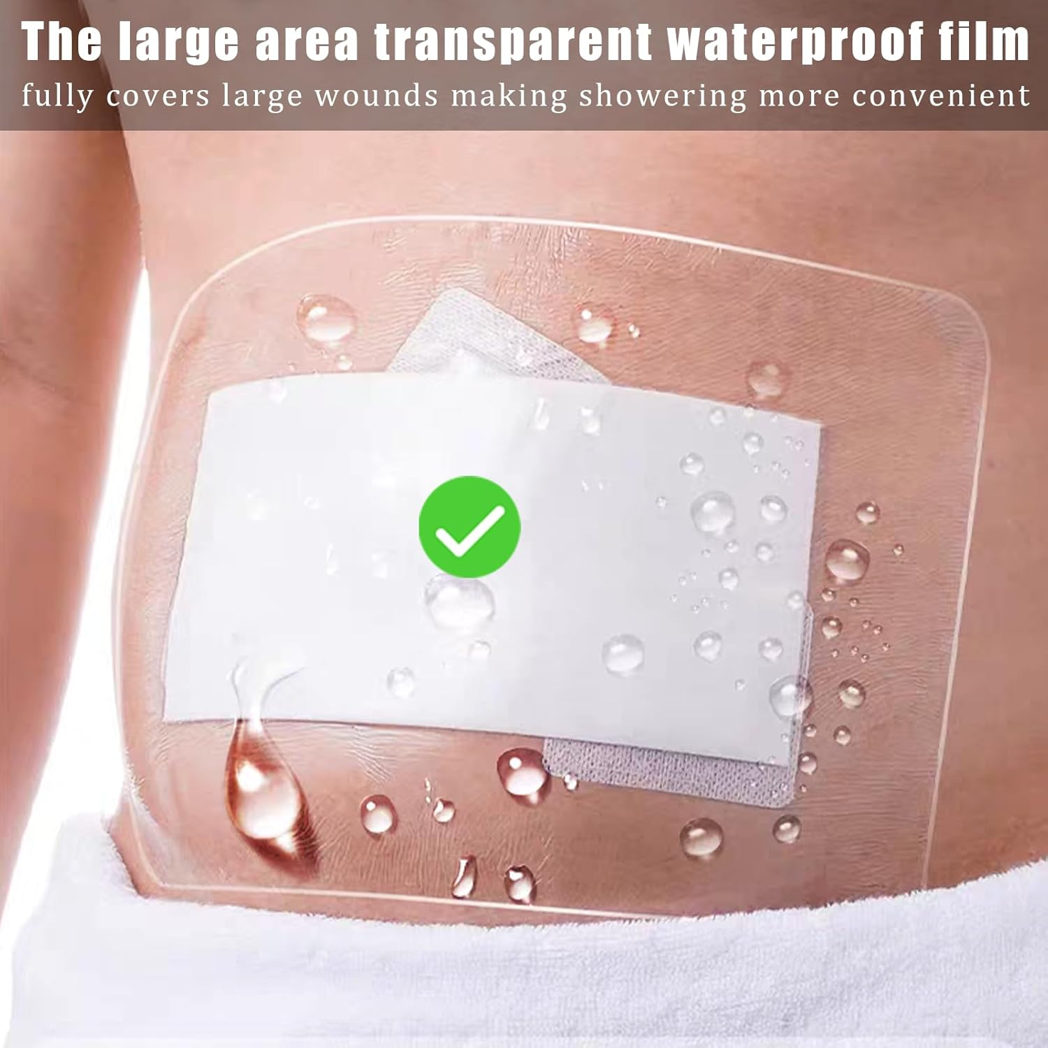 Large Wound Dressings, Adhesive Waterproof Dressing Pad Bandage Patches for Post Surgical Shower Wound Cover,6Pcs image number 4