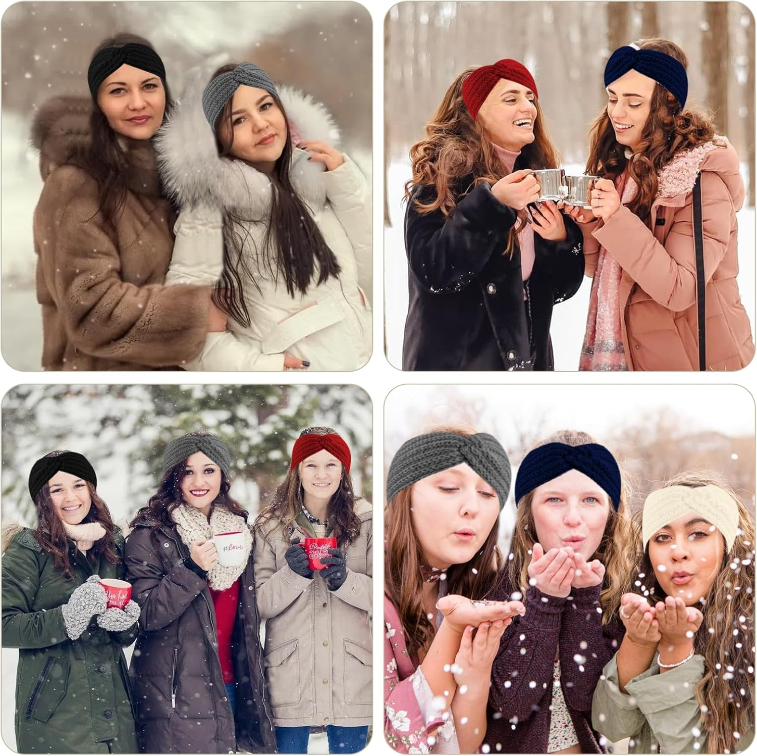 Women'S Winter Headband, Pack of 5, Knitted Headband, Girls Winter Simple Hair Band, Women'S Versatile Headband, Winter Women'S Warm Winter Gifts image number 5