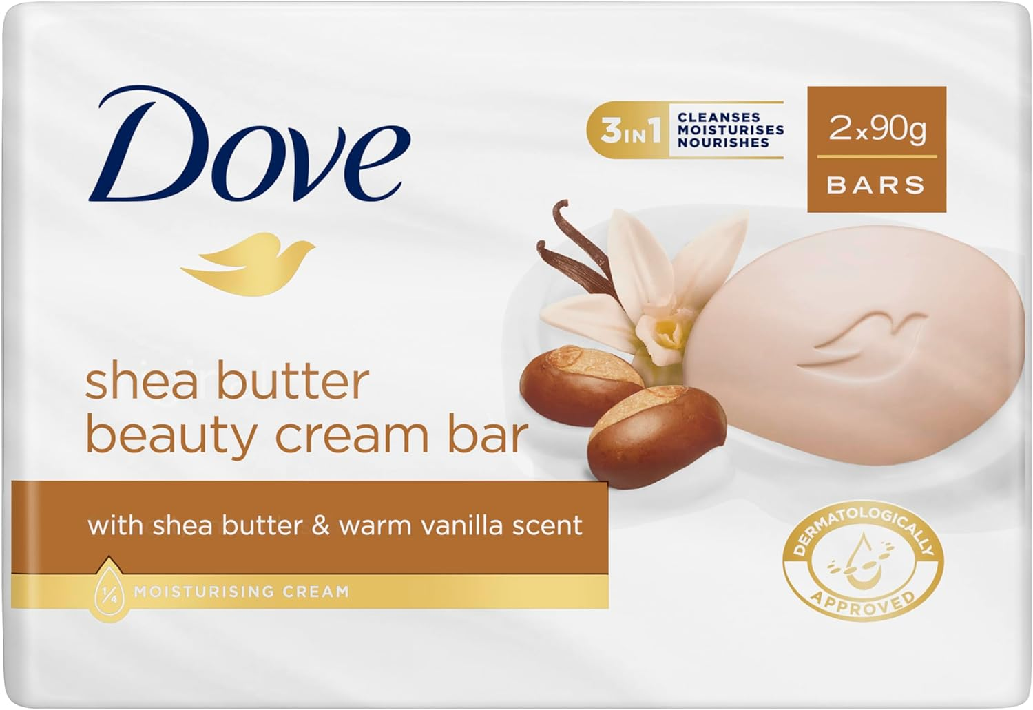 Dove Shea Butter Beauty Cream Bar 2 X 90 G (Pack of 2)