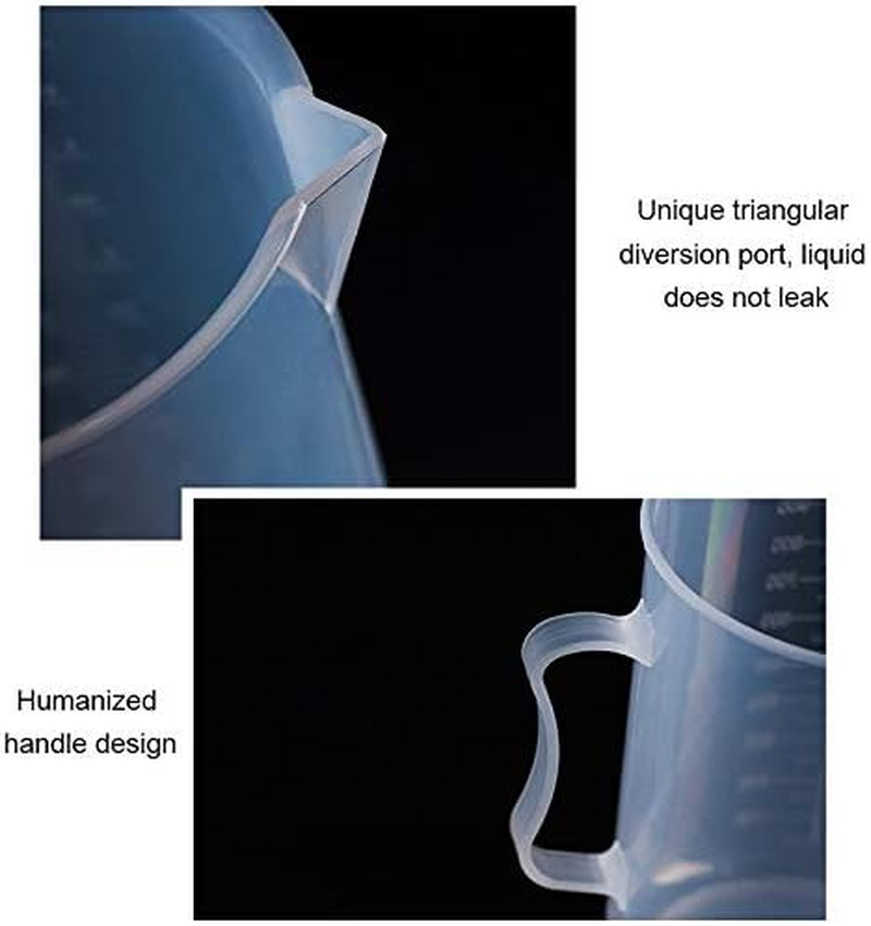 Kitchenware Gadgets 1000Ml Thin Section PP Plastic Flask Digital Measuring Cup Cylinder Scale Measure Glass Lab Laboratory Tools (Transparent) Kitchenware Gadgets (Color : Transparent) image number 4