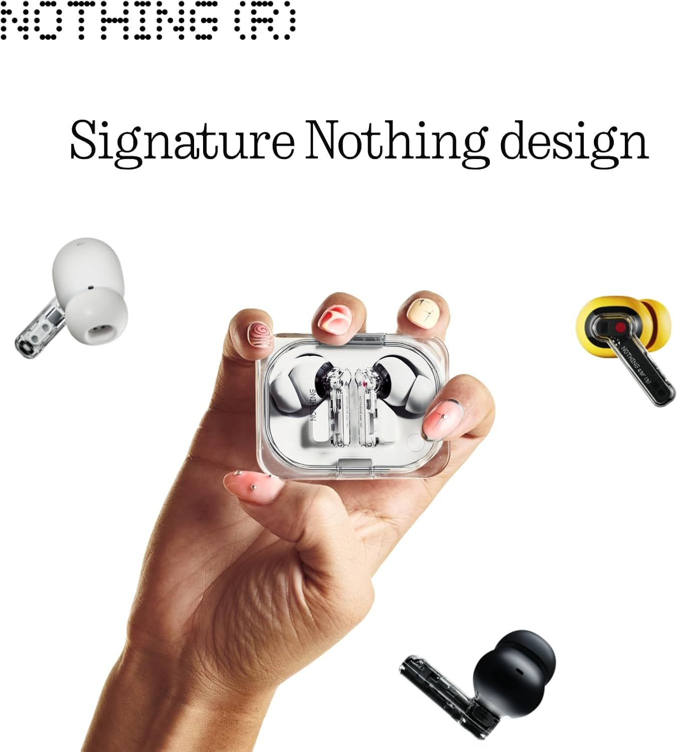 Nothing Ear (A) Wireless Earbuds with Chatgpt Integration, 45Db Hybrid Noise Cancelling Headphones, Hi-Res Audio, Advanced Equaliser, Dual Connect, 6 Mics, 42.5H Playtime Bluetooth Earphones Yellow - Yellow image number 5