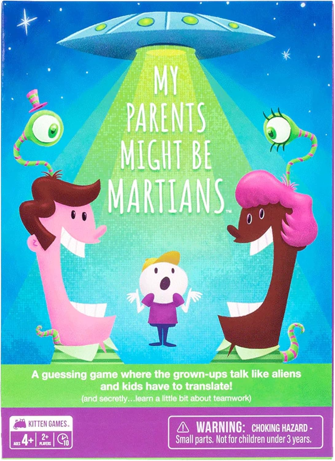 Exploding Kittens My Parents Might Be Martians - Family Card Game with Timer and Megaphone Included - Illustrated Board Game for Kids - Designed for Kids and Family in Mind image number 4