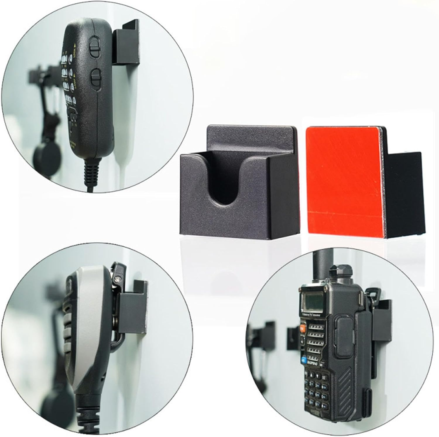 Generic 4X Car Mount, Handheld Microphone Holder, Wall Mount Hook, Universal Versatile Bracket, Radio Hanger for Boat, Office, Home image number 1