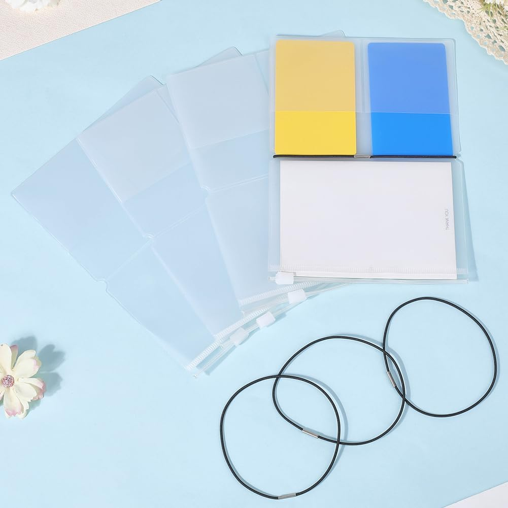 CRASPIRE 8Pcs Travelers Notebook Accessories Kit with 4Pcs Nylon Travel Journal Elastics 4Pcs Passport Size PVC Clear File Pockets Rectangle Zipper Folder Organizers for Card Passport Document Storage image number 2