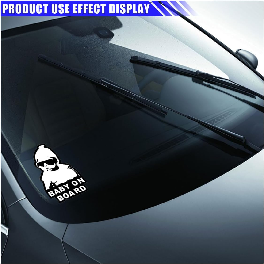 Baby on Board Sticker for Car, Funny Baby Safety Car Signs, Adhesive/Removable/Reflective/Waterproof, Cute Safety Caution Decal, No Need for Magnet or Suction Cup (1PC) image number 5