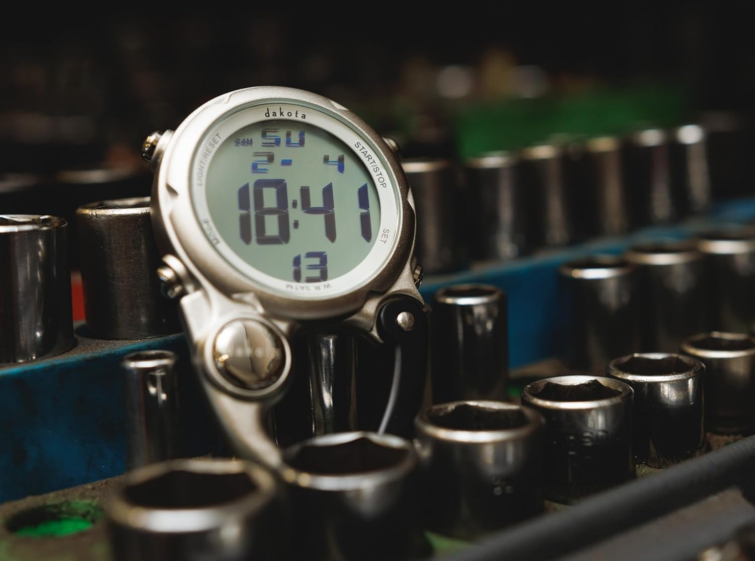 Dakota Digital Mini Clip, Alarm, Stop Watch, Timer and Dual Time, Quality Fob and Pocket Watch, Premium Durability Outdoor Gifts for Men and Women, Tactical Digital Clip on Watch - Silver image number 2