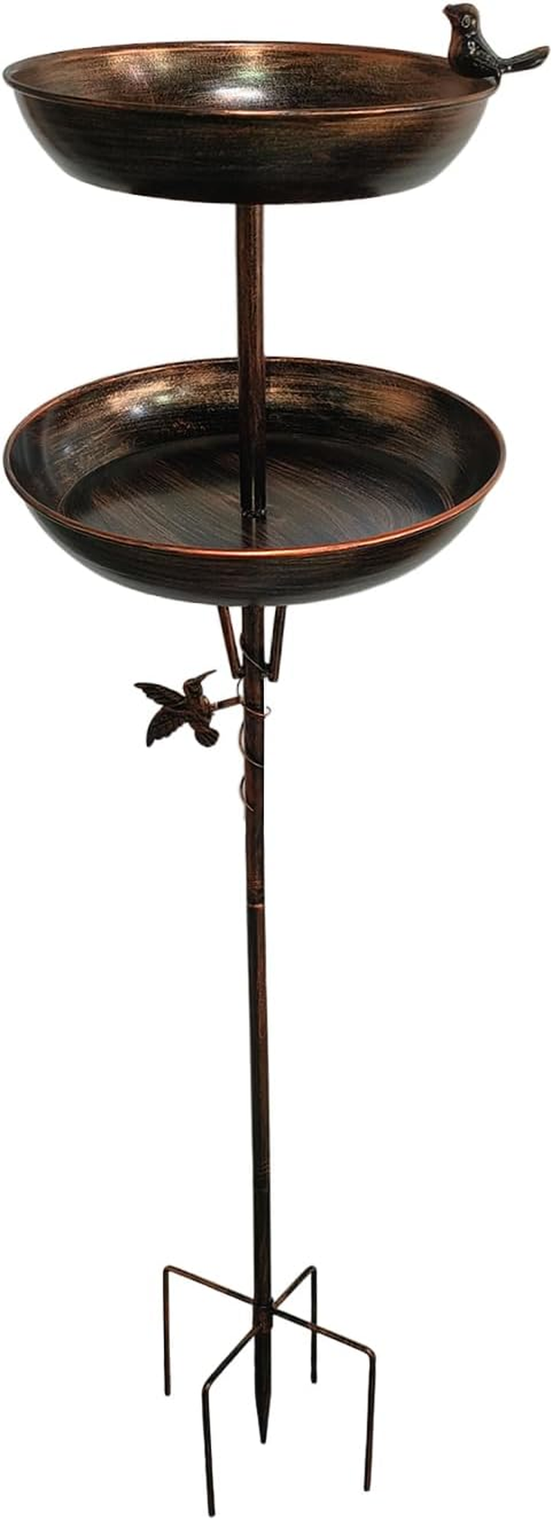 Gripebao 120 Cm Large Metal Bird Bath and Feeder for Outside, Tall Freestanding Birdbaths for Outdoors, Removable Double Water Feeder Bowl with Stable 5-Prong Pedestal for Garden Lawn Patio image number 6