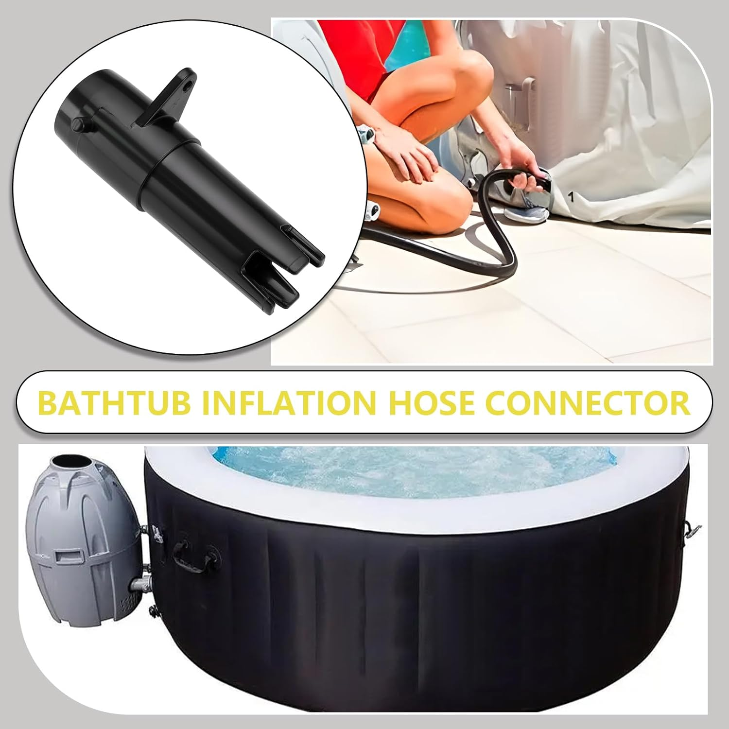 VGOL 2Pcs Tub Inflation Deflation Hose Adapter Valve Replacement Deflation Valve Compatible with Bestway Compatible with Coleman Black image number 6