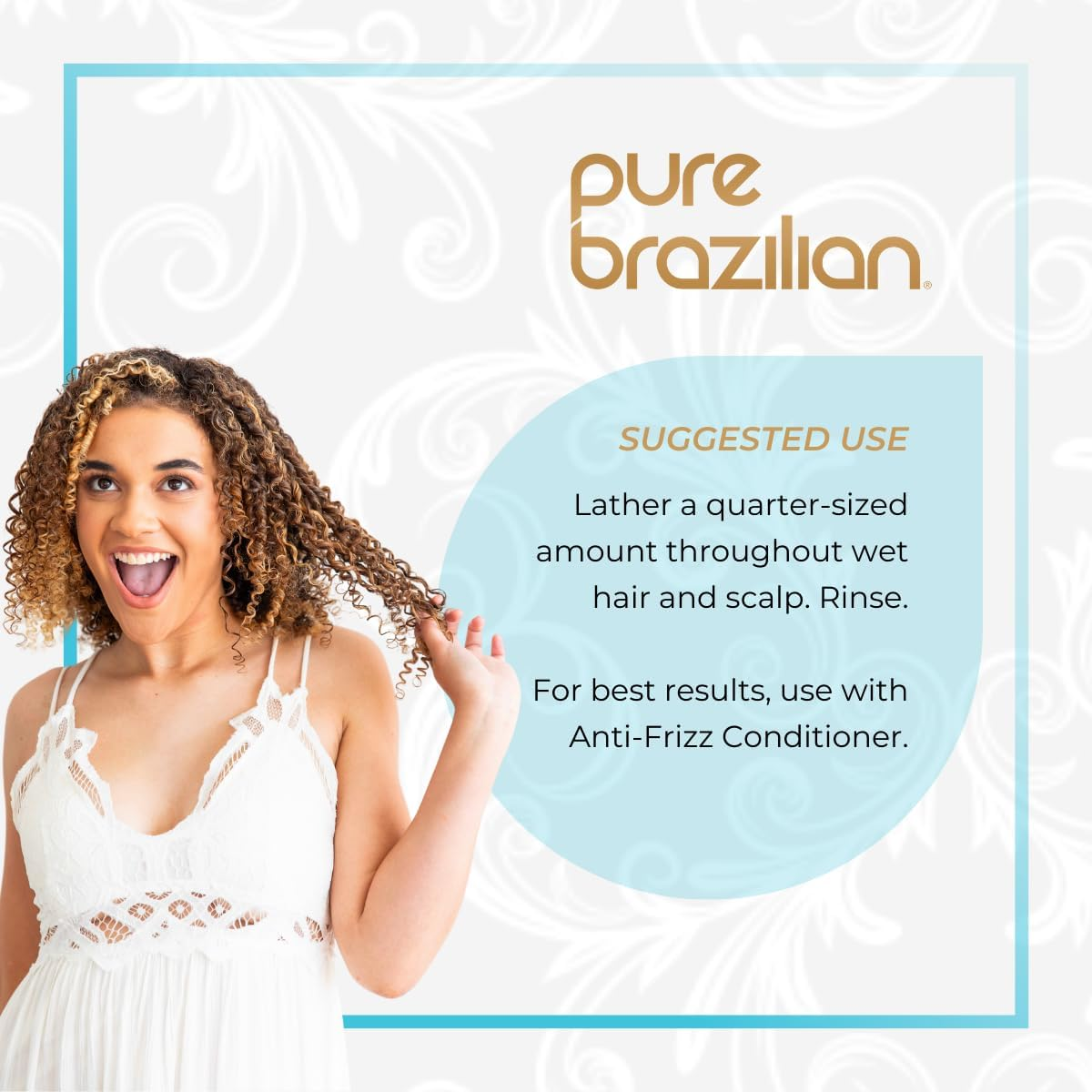 Pure Brazilian Anti-Frizz Daily Shampoo, 400 Ml image number 4