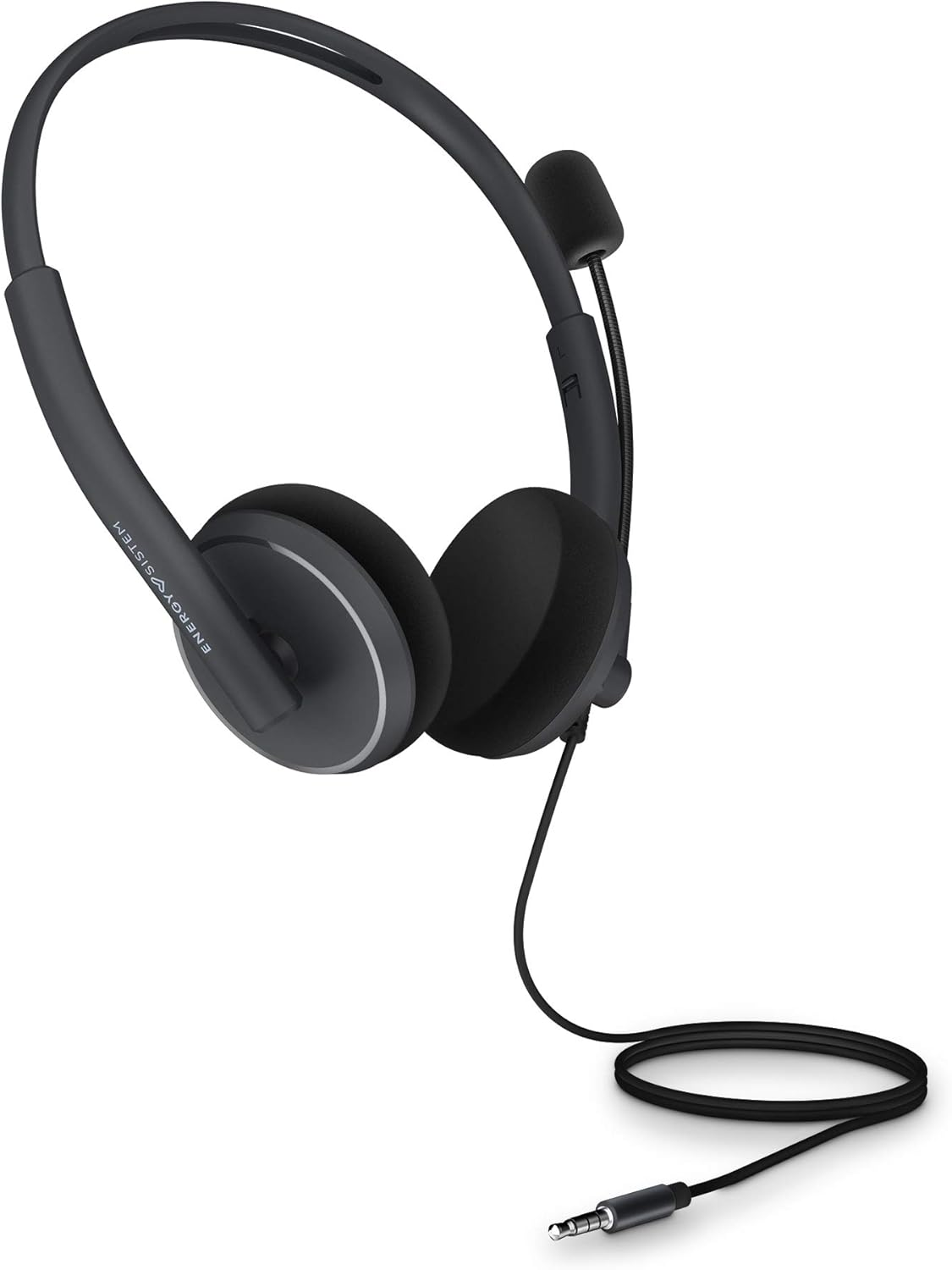Energy System Headset Office 2 Anthracite (On-Ear Headset, Compatible with Pc/Mac/Smartphone, 3.5 Mm Connector, Microphone with Retractable Arm) image number 6