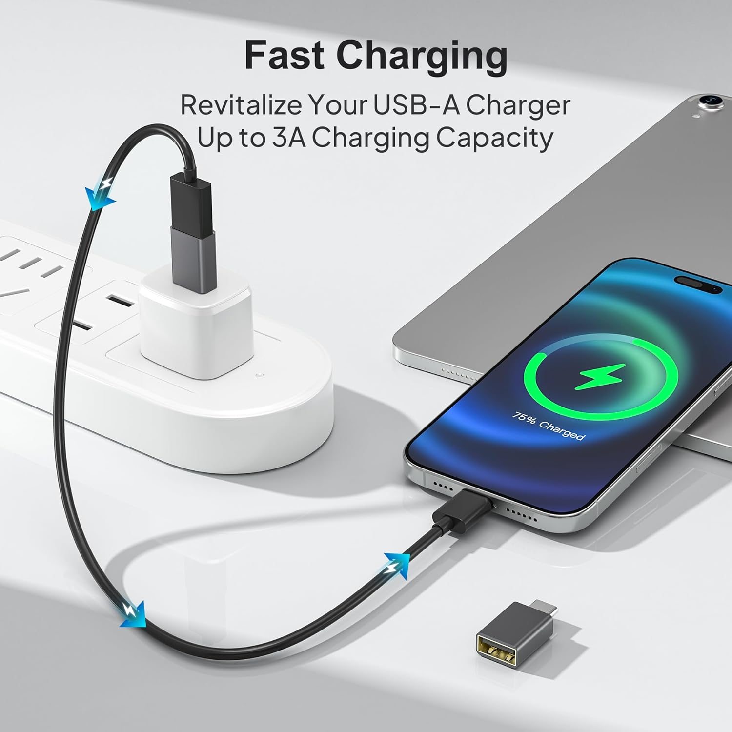 Elebase USB C to USB Adapter 4Pack,Usbc Male to USB 3.0 Female Macbook Pro Air Adapter,Type C Thunderbolt 3 OTG Converter for Flash Thumb Drive,Ipad 11 Air 7,Mac,Apple Iphone 16 16E 15,Samsung S25 S24