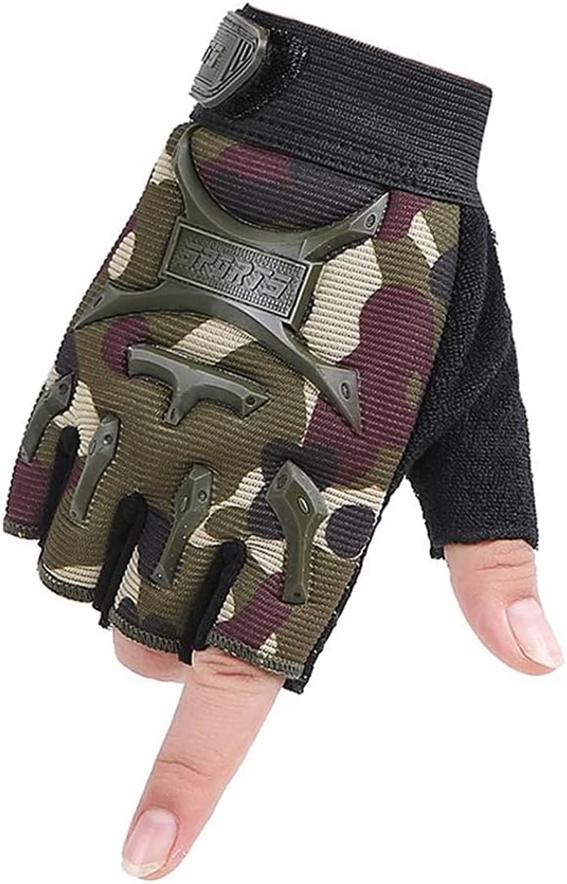 Kids Road Bike Gloves Half Finger MTB Cycling Gloves Roller Skating Mitten Breathable anti Slip Shock Absorbing Workout Gloves Short Sports Gloves Fingerless Riding Fishing Golf Gloves for Boys Girls image number 3