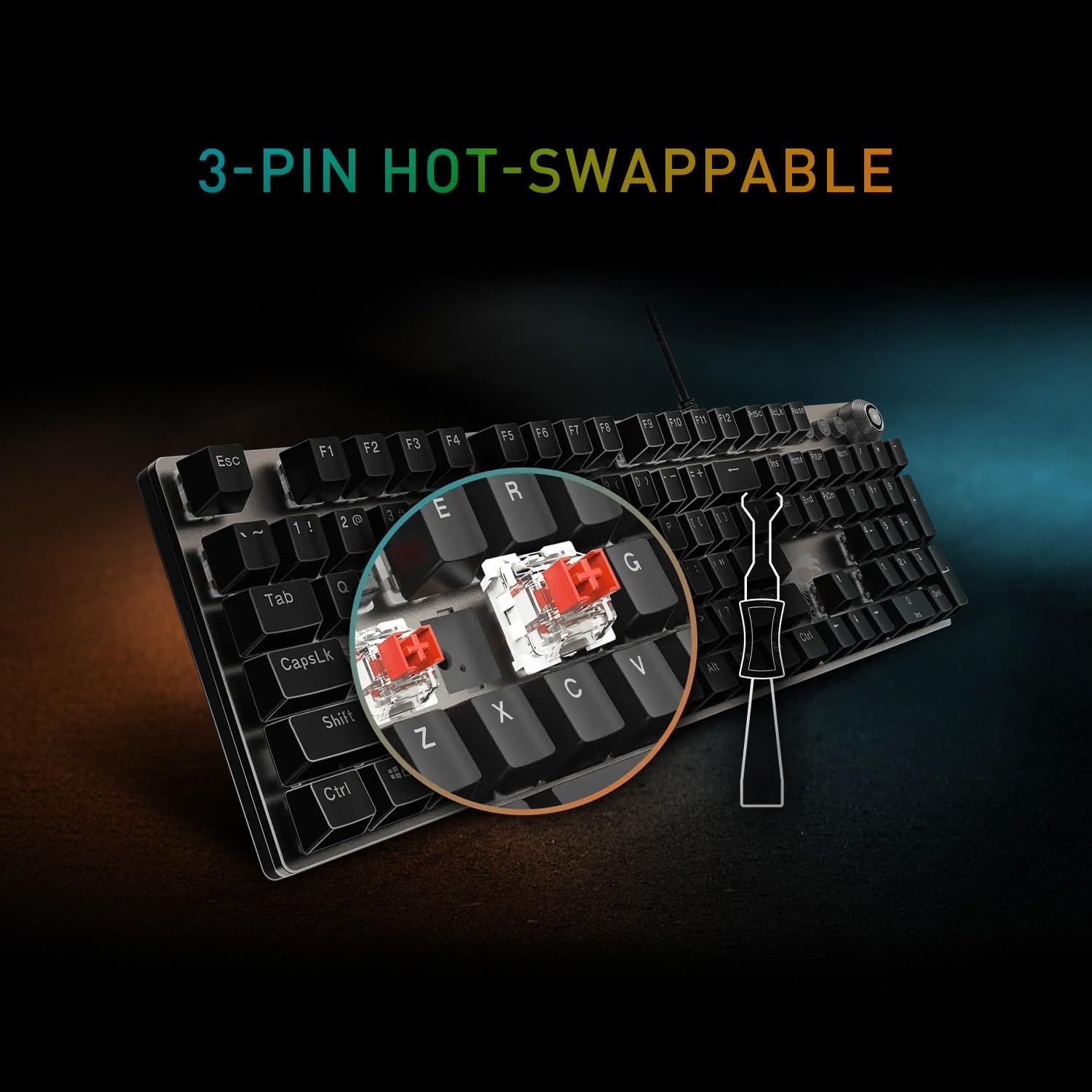 MSI Forge GK310 Combo RED US - Gaming RGB Hot Swappable Mechanical Keyboard & Forge Mouse Set, Anti-Ghosting, 7200 DPI Optical Sensor image number 4