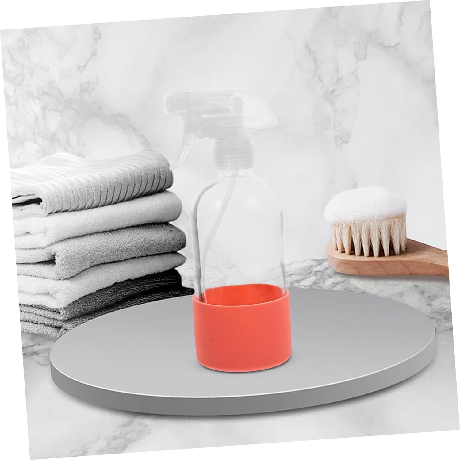 COMPUKAS Glass Spray Bottle with Silicone Sleeve 500Ml Refillable Reusable Spray Bottle for Gardening Cleaning and Essential Oils Misting image number 4