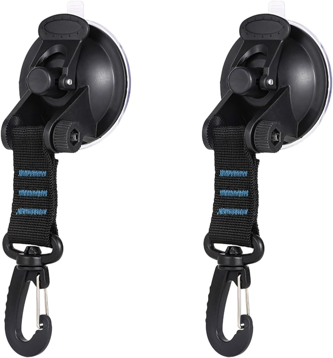 2PCS Heavy Duty Suction Cups, Car Strong Suction Cups Camping Tie down with Hook, Strong Power Viscous Silicone Suction Cup Attachment for Car Boat Awning Camping Trap (Blue) image number 4