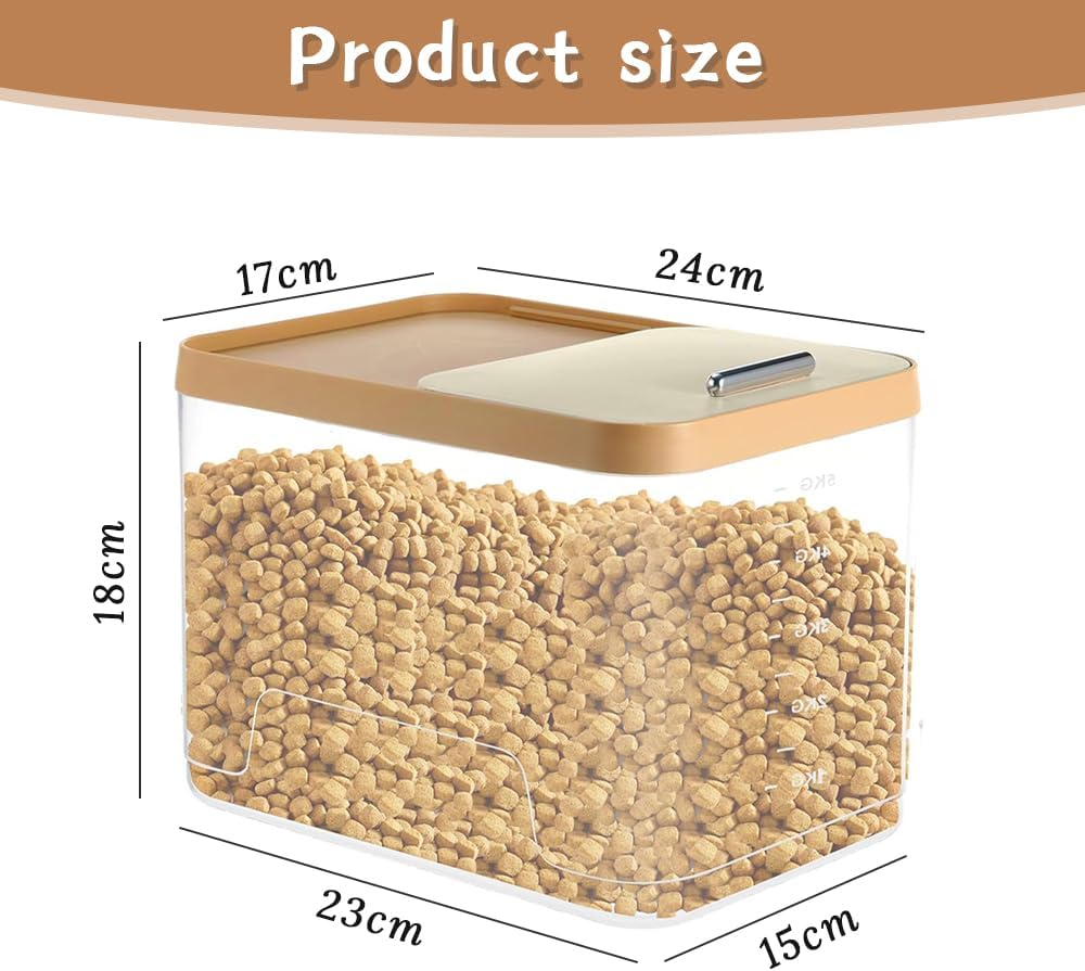 2 Pack Airtight Dog Food Storage Container, Clear Pet Dogs Foods Storage Bin,With Measuring Cup,Plastic Storage Bucket,Keep Dry Food Fresh,For Pet Dog,Cat,Bird,And Rabbit Foods image number 3