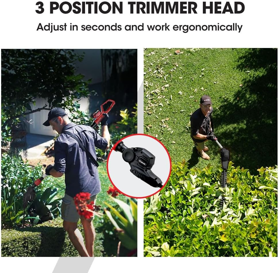 Baumr-Ag 20V SYNC Cordless Pole Saw & Hedge Trimmer Combo, 8 Inch Chainsaw Pruner, Telescopic Handle, with Battery and Charger Kit image number 6